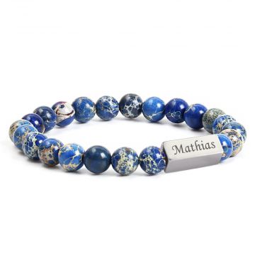 Bracelet quartz bleu personnalisé - 2647