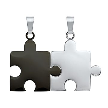Pendentif puzzle acier personnalisé - 0957
