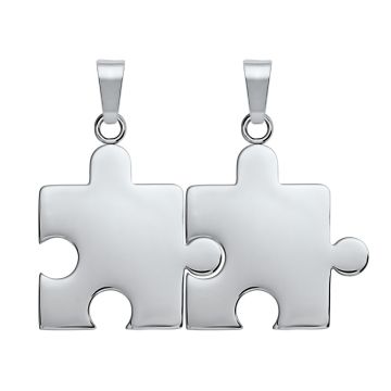 Pendentif puzzle acier personnalisé - 0959